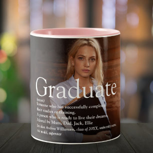 Personalisierte Abschlussfoto-Definition Zweifarbige Tasse