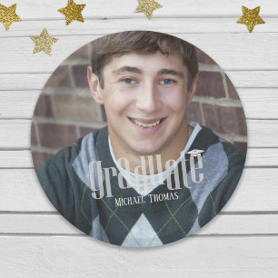 Personalisierte Abschlussfoto-Party-Vorlage Pappteller