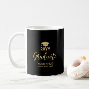 Personalisierte Abschlussgeschenke-Tasse Gold & Sc Kaffeetasse