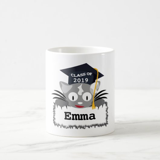 Personalisierte Abschlusskitty-Tasse Kaffeetasse (Mittel)