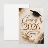 Personalisierte Abschlussnamekarte der Klasse 2026 (Vorne/Hinten)