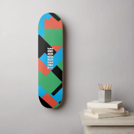 Personalisierte Abstrakt Blocks Gamer Teenage Boy Skateboard