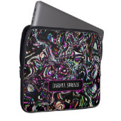 Personalisierte Abstrakte Art Black Swirl Lila Laptopschutzhülle (Vorne Rechts)