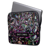 Personalisierte Abstrakte Art Black Swirl Lila Laptopschutzhülle (Vorderseite Links)