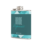 Personalisierte Abstrakte Blu & White Florals Flachmann (Links)