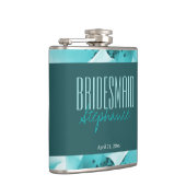 Personalisierte Abstrakte Blu & White Florals Flachmann (Rechts)