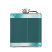 Personalisierte Abstrakte Blu & White Florals Flachmann (Rückseite)