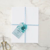 Personalisierte Abstrakte Blu & White Florals Geschenkanhänger (Mit Garn)