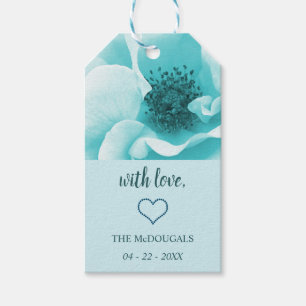 Personalisierte Abstrakte Blu & White Florals Geschenkanhänger