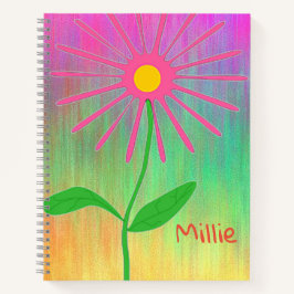 Personalisierte Abstrakte Blume SpiralNotebook Notizblock