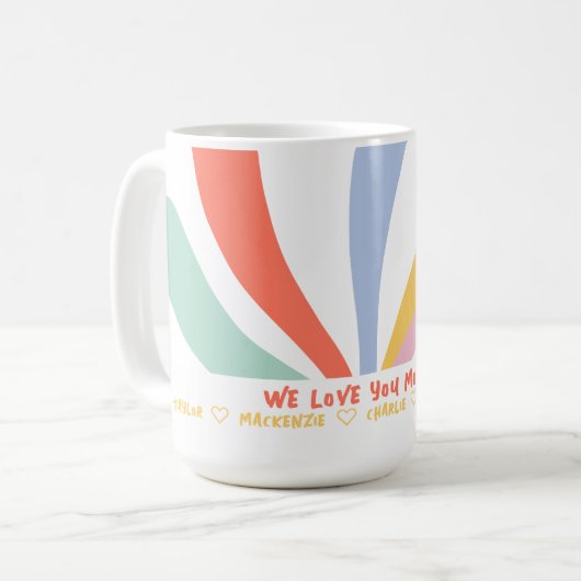 Personalisierte Abstrakte Blume und Text Kaffeetasse (Vorderseite Links)