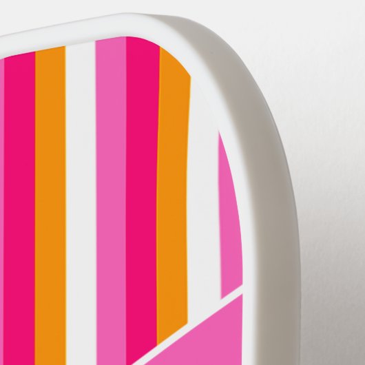 Personalisierte Abstrakte Blüte, Streifen, Mit Mon Pickleball Schläger (Linke Seite)