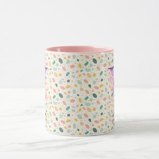 Personalisierte Abstrakte Boho Chic Monogram Tasse (Zentrum)