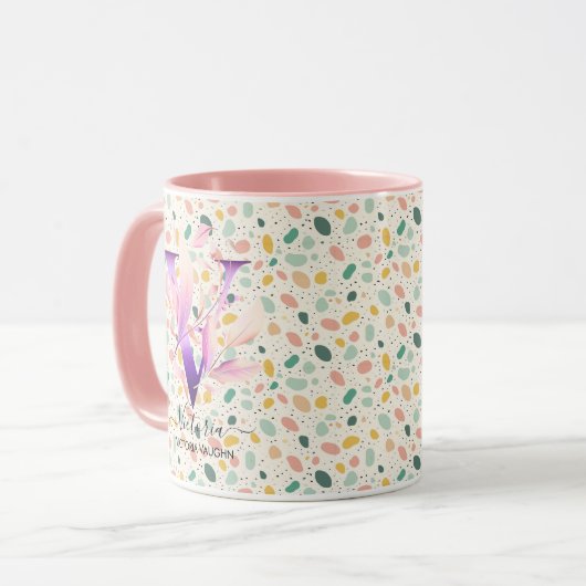 Personalisierte Abstrakte Boho Chic Monogram Tasse (Vorderseite Links)