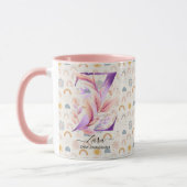 Personalisierte Abstrakte Boho Chic Monogram Tasse (Links)