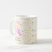 Personalisierte Abstrakte Boho Chic Monogramm-Tass Kaffeetasse (Vorderseite Links)