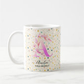 Personalisierte Abstrakte Boho Chic Monogramm-Tass Kaffeetasse (Links)