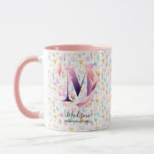 Personalisierte Abstrakte Boho Chic Monogramm-Tass Tasse (Links)