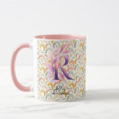 Personalisierte Abstrakte Boho Chic Monogramm-Tass Tasse (Links)