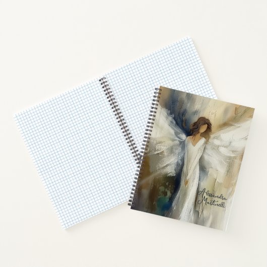 Personalisierte Abstrakte Engelneutralfarben Notizblock (Innenseite)