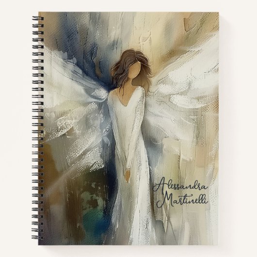 Personalisierte Abstrakte Engelneutralfarben Notizblock (Vorderseite)