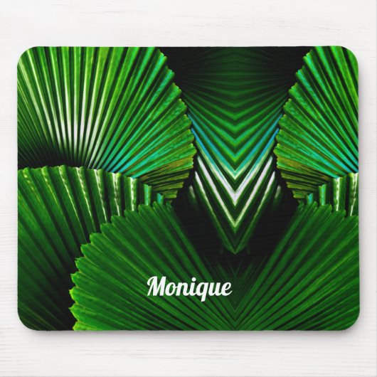 Personalisierte Abstrakte Fan Palm-Blätter Mousepad (Vorne)
