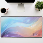 Personalisierte Abstrakte Felswand Schreibtischunterlage<br><div class="desc">Verwandeln Sie Ihren Arbeitsbereich mit unserer Personalisierten, rieszierenden Waves Pastel Desk Mat. Mit einem abstrakten Design mit lila, rosa, blauen und orangefarbenen Wellen fügt diese Matte Ihrem Schreibtisch eine Touch von Individualität und Flair hinzu. Personalisieren Sie es mit Ihrem Namen, um es einzigartig zu machen. Es ist nicht nur ein...</div>