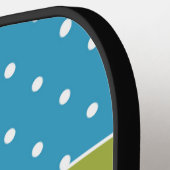 Personalisierte Abstrakte Flora, Polka Dosen, Mono Pickleball Schläger (Linke Seite)