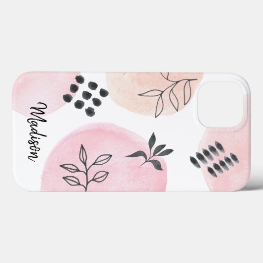 Personalisierte Abstrakte Formen Rosa Case-Mate iPhone Hülle (Rückseite (Horizontal))