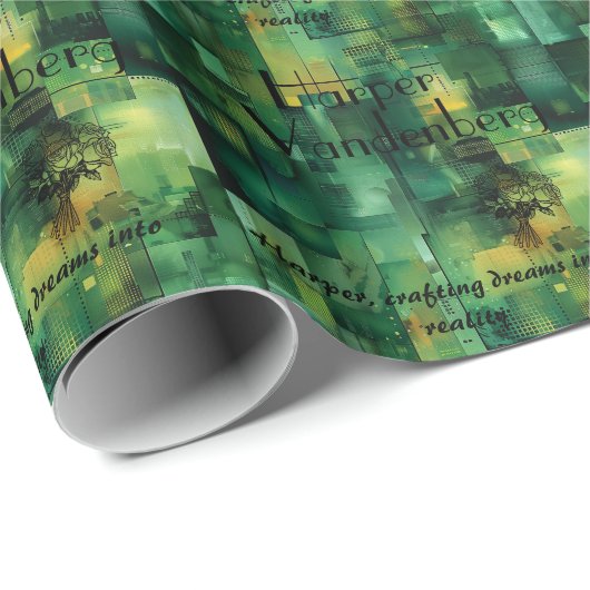 Personalisierte Abstrakte Geschenkwrap mit grüner Geschenkpapier (Rolleneckpunkt)
