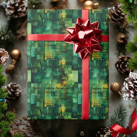 Personalisierte Abstrakte Geschenkwrap mit grüner Geschenkpapier