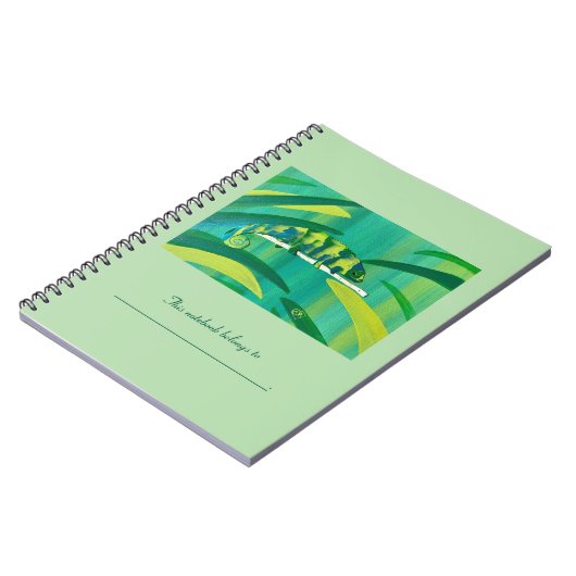 Personalisierte Abstrakte Green Chameleon-Notebook Notizblock (Linke Seite)