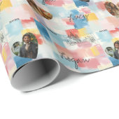Personalisierte Abstrakte Kunst mit Fotos und Name Geschenkpapier (Rolleneckpunkt)