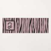 Personalisierte abstrakte Linie Schwarz Rosa Grau Yogamatte (Vorderseite (Horizontal))