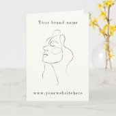 Personalisierte abstrakte Mädchen-Gesichts-Schmuck Karte (Gelbe Blume)