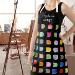 Personalisierte Abstrakte Muster Künstler Schwarze Schürze<br><div class="desc">Die Schürze dieses Künstlers ist mit einem farbenfrohen,  abstrakten Muster auf schwarzem Hintergrund dekoriert. Einfach anpassbar. Weil wir unsere Kunstwerke erstellen,  werden Sie dieses exakte Design von anderen Designern nicht finden. Original Wasserfarbe © Michele Davies.</div>