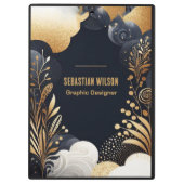 Personalisierte Abstrakte Navy-Gold-Farbe Klemmbrett (Rückseite)