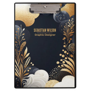 Personalisierte Abstrakte Navy-Gold-Farbe Klemmbrett