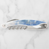 Personalisierte Abstrakte Ocean Akrylus Pinselstri Kellnermesser (Rückseite)