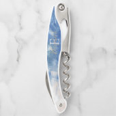 Personalisierte Abstrakte Ocean Akrylus Pinselstri Kellnermesser (Rückseite)