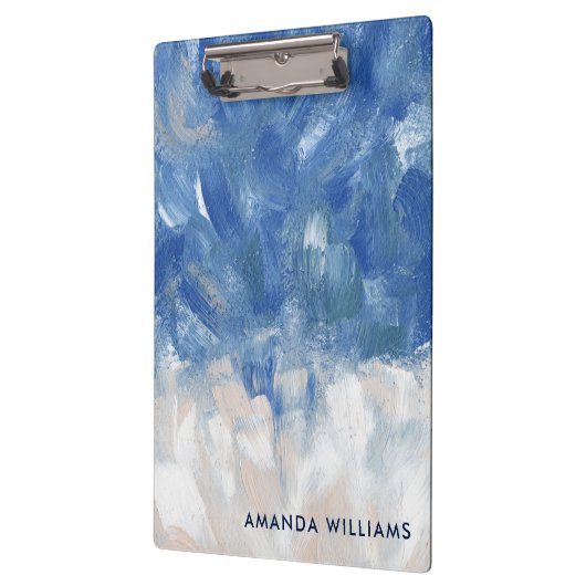 Personalisierte Abstrakte Ocean Akrylus Pinselstri Klemmbrett (Links)