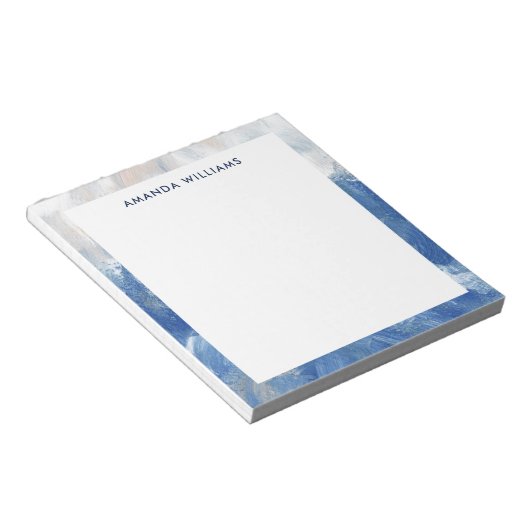 Personalisierte Abstrakte Ocean Akrylus Pinselstri Notizblock (angewinkelt)