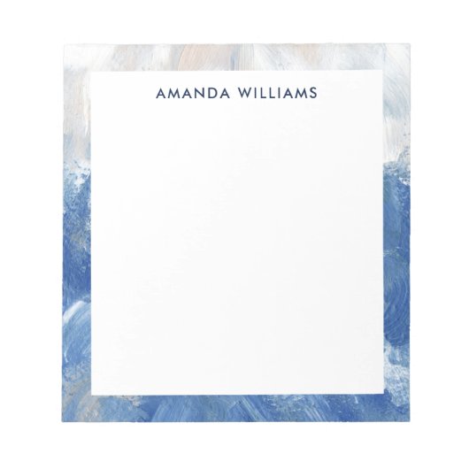 Personalisierte Abstrakte Ocean Akrylus Pinselstri Notizblock (Vorderseite)