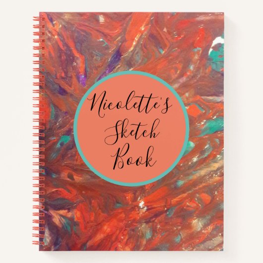 Personalisierte Abstrakte Orangenmalerei Notizblock (Vorderseite)