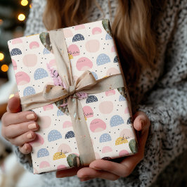 Personalisierte abstrakte Pastelle mit Foto und Na Geschenkpapier