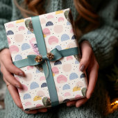 Personalisierte abstrakte Pastelle mit Foto und Na Geschenkpapier