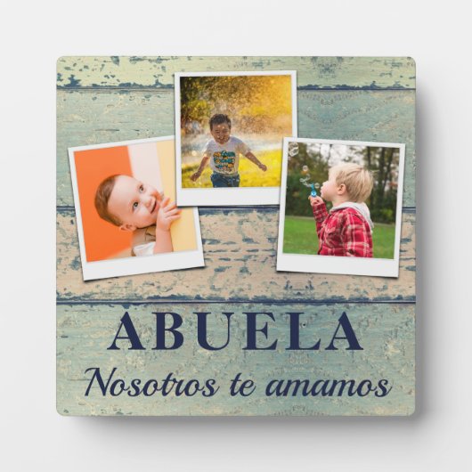 Personalisierte Abuela Kinder 3 Bildergalerie Fotoplatte (Vorderseite)