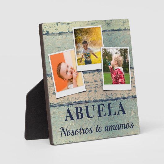 Personalisierte Abuela Kinder 3 Bildergalerie Fotoplatte (Vorderseite)