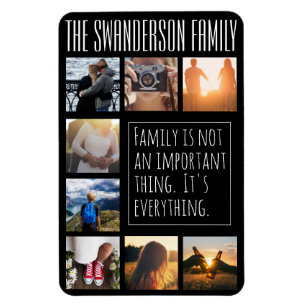 Personalisierte Acht-Rahmen-Collage schwarz Magnet