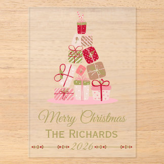 Personalisierte Acryl-Weihnachtskarte mit gestapel Acryleinladungen